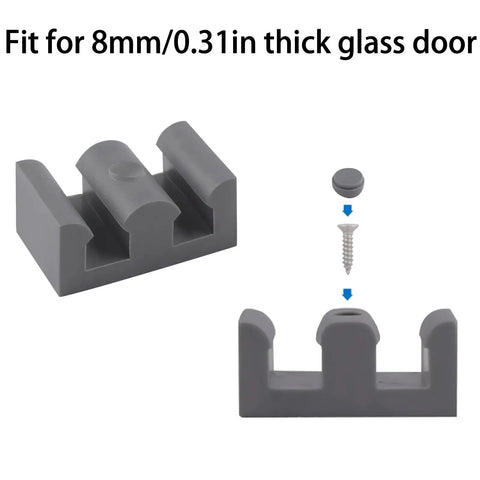 8 Pack Framed Sliding Shower Door Bumpers, Clear Motion Buffer Pads For 10mm Thick Glass Doors, Anti Collision Stoppers For Bathroom Enclosure Tracks, Easy Install, gray rubber bumper for 8mm glass door