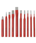 Kick Your DIY Game Up A Notch With This Badass 12 Piece Punch And Chisel Set Perfect For Metal Wood Stone And Brick Shaping Works In Any Garage Shop Or Home Workshop For Serious Mechanics And Crafters. 12 red steel punches and chisels set