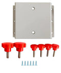 Silk Screen Printing Platen Bracket With Heavy Duty Steel Frame, Plate Pallets Clamp, with six red knobs and screws displayed.