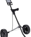 Fairway Ready Two Wheel Golf Pull Cart With Quick Fold Design Adjustable Grip Handle for easy maneuverability on the course.