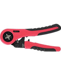 Pro Multifunctional Carbon Steel Crimping Pliers Ergonomic Hand Tool For Electricians And Automotive Technicians, red handle design.
