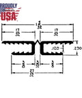 Top Shelf Black Polypropylene Panel Hinges 1/8 Inch Thick For Solid Cabinet Doors And Craft Lids Four Heavy Duty 36 Inch Strips with dimensions.