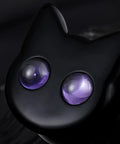Black Cat Ear Gauges 5/8 Inch Stainless Steel Ear Tunnels With Dope Cartoon Cat Design And Purple Eyes For Standout Piercings