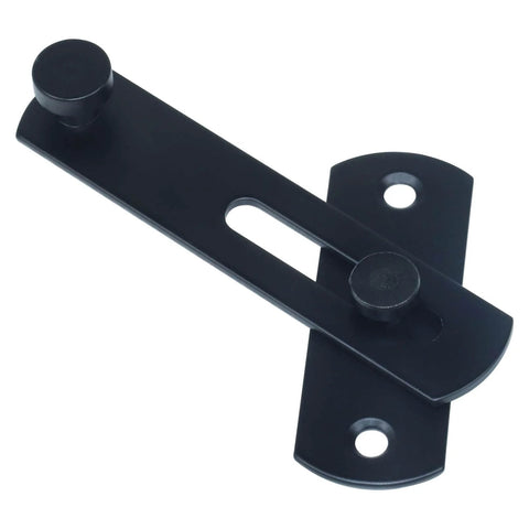 2 Pack 180 Degree Flip Sliding Barn Door Lock Set for Privacy and Security, heavy duty powder coated forged steel latches, front view