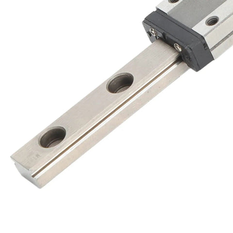 Close-up of Beefed Up Mini Linear Rail Guide For CNC Machines And 3D Printer Upgrades Bearing Steel Construction 200mm Travel
