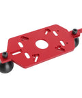 Rock Solid Aluminum Router Base Plate Adjustable Clamp Sub Base Platform with wheels and mounting holes for precision cutting.