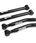 Beefed-Up Adjustable Rear Upper And Lower Control Arms For Jeep JK 0-4.5 Inch Lift, Heavy-Duty Rubber Bushings, Black Finish