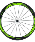 Carbon Fiber Road Wheelset Clincher 50mm Depth With R13 Hub Decal For Zippy Aero Ride Shimano wheel with green decals