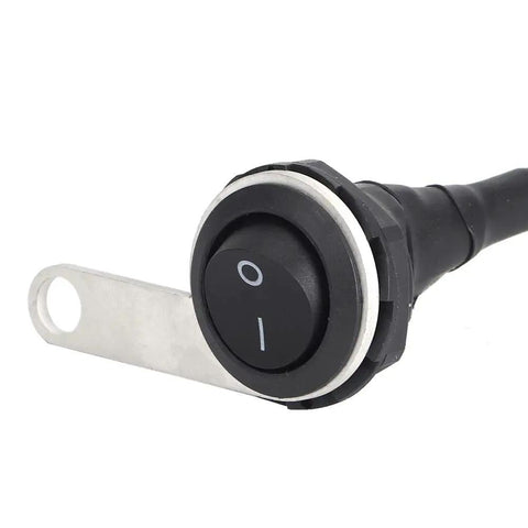 22mm Motorcycle Handlebar Light Switch Stainless Steel Single Spotlight Control Button Universal For ATV Off Road Electric Bike Mods Manual Reset Powers Headlights Fog Lights Hazards And USB Charging close-up view