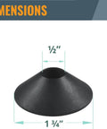 Router centering cone, black plastic, 1/2 in bore, 1 3/4 in base diameter
