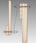 Patio Glider Rocker Bearing Arm Replacement Bracket Kit Nine Inch Length Seven Point Five Inch Hole Spacing Four Pack installation diagram