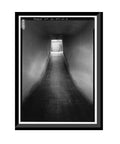 Vintage Framed Print of Wilson Dam Hydroelectric Plant with Turbine and Generator Spanning the Tennessee River Muscle Shoals Alabama Retro Vibes Wall Art Decor Library of Congress Archive Inspired, showing a dam tunnel in black and white.
