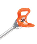 Lightweight 10 Inch Aluminum Spray Gun Extension With RAC IV Tip Guard Ladder Free Setup For High Ceilings And Tight Corners Easy To Attach Works With Most Sprayers Perfect For Decks Soffits Stairs And Wide Walls close-up showing RAC IV tip guard