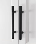 Matte Black Cabinet Handle Set Of 15 With 3 Inch Center Hole Stainless Steel Drawer Pulls And Knobs For Cabinets Bathrooms And Cupboards Durable Kitchen Hardware With Classic Round Tube Design For A Sleek Dope Upgrade on white cabinet doors