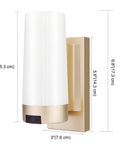 Wireless Wall Sconce Light Stick On RGB Lamp USB Rechargeable Color Changing And Dimmable Night Light with dimensions