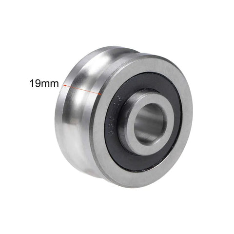 Top Tier SG35 U Groove Track Guide Bearing With 12 mm Bore And 42 mm Outer Diameter Hella Smooth Pulley Wheel for Linear Motion showing 19mm thickness.