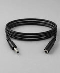 Male To Female Power Extension Cord With Rock Solid Molded Grip Housings For Routing Existing Power Cable And Getting That Long Run, black cable with ribbed connectors.