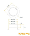 Technical diagram of 4 Inch Inlet Flange Dust Collection Ducting Connector For Attaching 4 Inch Hoses And Machine Ports In Woodworking Shops Your Go To Dryer Duct Adapter For Reliable Dust Collection System with measurements.
