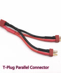 RC T Plug Parallel Connector Kit With 14 AWG 10cm Silicone Cord One Female To Two Male Battery Extension Cables Gold Plated T Plug Series