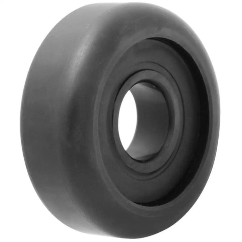 Heavy Duty Rock Solid Built Tough Mast Guide Ball Bearing For Forklift With Double Rubber Seal 4 Pack smooth black bearing close-up view.
