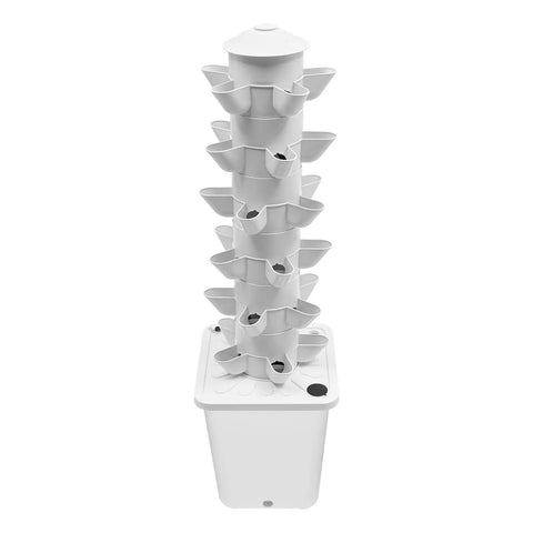 Vertical Hydroponic Grow Tower Kit With Four Led Lamps Six Levels And Thirty Planting Points For Maximum Yields No Fuss Setup Space Saving Indoor Garden System For Home Office Or Balcony