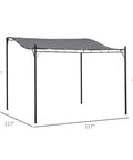 10x10 Steel Outdoor Pergola Gazebo With Weather Resistant Canopy, UV Shield Fabric And Drainage Holes, Sturdy Backyard Patio Deck Garden Shade For A Chill Zone And Sun Protection, Gray Finish