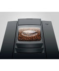 Top Shelf Heavy Duty Fully Automatic Coffee Maker With Real Bean To Cup Fresh Grind And Sleek Interface For Smooth Effortless Home Barista Brewing Action, close-up of bean container.