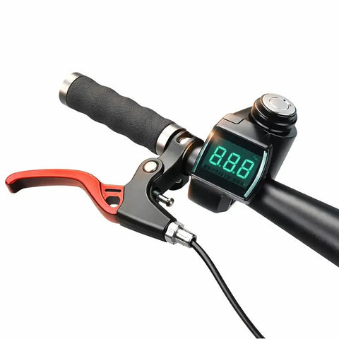 Handlebar with Portable Throttle Voltmeter For Electric Bikes And Scooters, Digital Voltage Display From 12V To 99V, Locking Mount