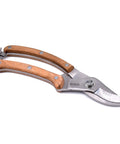 Workhorse Wood Handle Pruning Shears With SK-5 Blade, 1 inch cutting capacity, angled view, 8 inch garden shears for flowers.