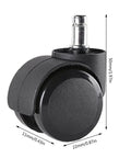 Flat Out Smooth Swivel Chair Casters Polyurethane Rollers Quiet As A Whisper Floor Saver, 50mm black caster wheel for office use.