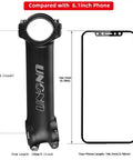 7 Degree Rise 31.8mm Bike Stem 130mm for Mountain Road BMX Bikes, size comparison with 6.1 inch phone for ergonomic riding