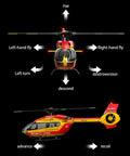 Beginner Friendly RC Helicopter With Optical Flow Positioning, Altitude Hold, 6CH Gyro Stabilization, No Ailerons, Ready To Fly, 335mm Yellow Heli control diagram
