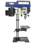 Straight Up Workhorse 12 Inch Variable Speed Benchtop Drill Press With 3 4 Horsepower Motor side view showcasing drill press features.