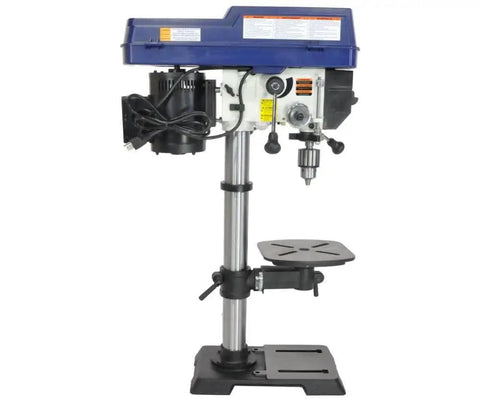 Straight Up Workhorse 12 Inch Variable Speed Benchtop Drill Press With 3 4 Horsepower Motor side view showcasing drill press features.