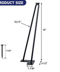 Hairpin Table Legs 18 Inch Set Of 4 Solid Steel Heavy Duty Black for DIY projects showing dimensions with screw
