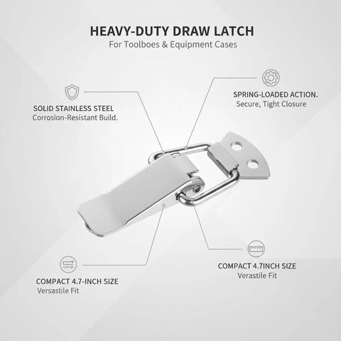 Stainless Steel Spring Latch With Quick Action Draw Catch For Toolboxes And Cases Easy Install Mounting No Fuss Closure features