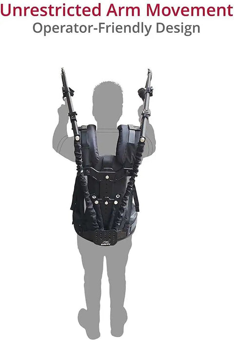 Back view of Flexi Pro Gimbal Vest Stabilization System for 3-Axis Rigs up to 40lb Payload with ergonomic design.