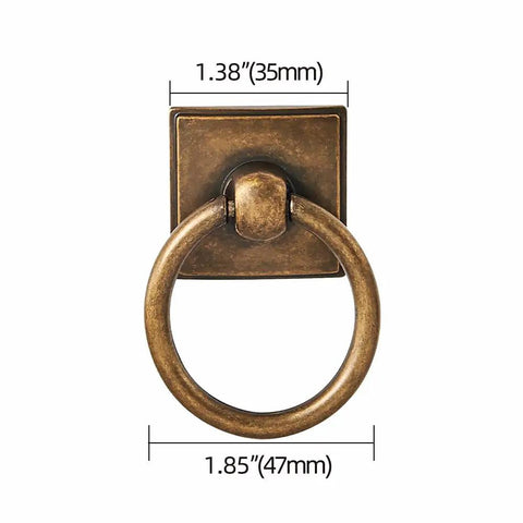 10 Pack 1.9 Inch Ring Cabinet Knobs With Vintage Antique Brass Backplates For Drawers Dressers Kitchen Cabinets Closets