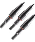 Top Notch Stainless Steel Archery Field Points Pack Of 12, 100 125 150 200 Grain Weights, shiny tips close-up view
