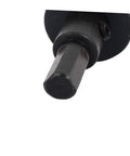 Close-up of 24mm Hole Saw Cutter Kit With HSS Twist Drill Bit, black material, showing detail of the bit end and hex shank
