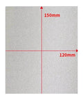 15 By 12 Cm Mica Microwave Sheets Spare Parts Two Pack For Microwave Ovens To Protect Magnetron Cap Extend Life And Keep Your Microwave Running Smooth With Thick Heat Insulation Plates For Easy Home Appliance Repair, showing sheet dimensions.