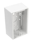 Surface Mount Backbox Single Gang 1.89 Inch Depth 42777-1WA White Plastic With Breakouts For Common Surface Raceway Systems