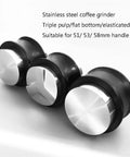 Top Shelf Dual Head Coffee Distributor And Tamper Kit Featuring Quick Rebound Design Crafted From Solid 304 Stainless Steel For Consistent Bed Prep That Hits Different During Morning Brew Rituals Every Day. Three stainless steel coffee grinder tamper heads for 51/53/58mm handles.