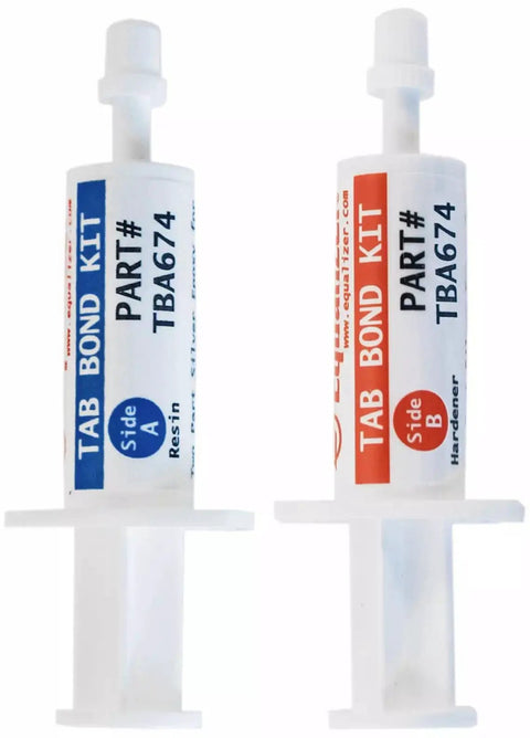 Rear Window Defroster Tab Repair Kit With High Conductivity Silver Bonding Adhesive Quick And Easy DIY Car Glass Repair For Broken Defroster Tabs For Lasting Performance featuring dual syringes of resin and hardener.
