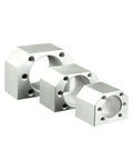 Get That Smooth Motion With This Badass Ball Screw Set Featuring SFU2505 Kit For Your Router CNC Setup Including Bearing Nut Housing In Durable Aluminum Alloy For Fast Precise Slides, three silver aluminum housings