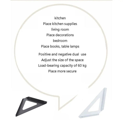 Super Heavy Duty Wrought Iron Shelf Brackets Corner Wall Mounts for kitchen and living room with load-bearing capacity of 60 kg.