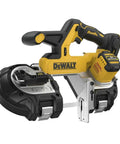 Cordless 20V Max XR Bandsaw With Brushless Motor Portable Bare Tool Only 3-3/8 Inch Cut Capacity Tool Connect Ready in yellow and black