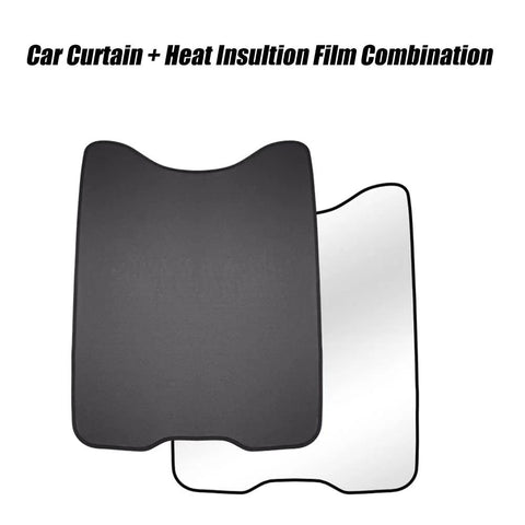 Sunshade for Ford Mustang Mach-E; foldable glass-roof shade with reflective cover, black