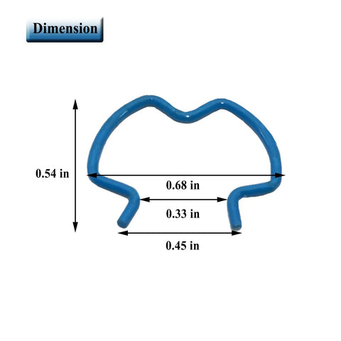 Six Piece Transmission Cooler Retainer Clip Kit 24205103 For Cars Durable Replacement Clips shown with dimensions in inches