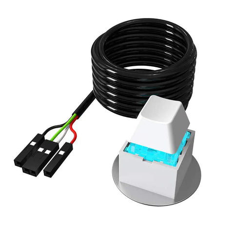 External PC Power Button Switch Cable 2 Meter Long ATX Desktop Computer Case Power On Off Controller For Motherboard And Case No Fuss Power Switch Cable For Convenient PC Power, black cable with adhesive button